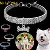 Shiny 3 Rows Puppy Kitten Bling Jewelry Diamond Bone Pendant Dog Chain Pet Necklace Dog Collar Cat Jewelry Pet Supplies