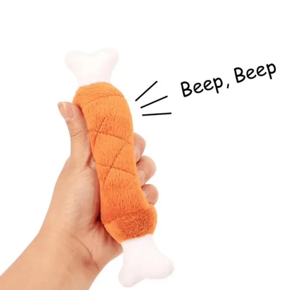 Dog Toys Plush Sounding Double Bone Drumstick for Pets Interactive Chew Toys for Small Medium Dogs