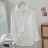 Korean Lazy Wind Drape Shirt Summer New Light and Breathable Slightly Transparent Loose Casual Versatile Long-sleeved Shirt Women