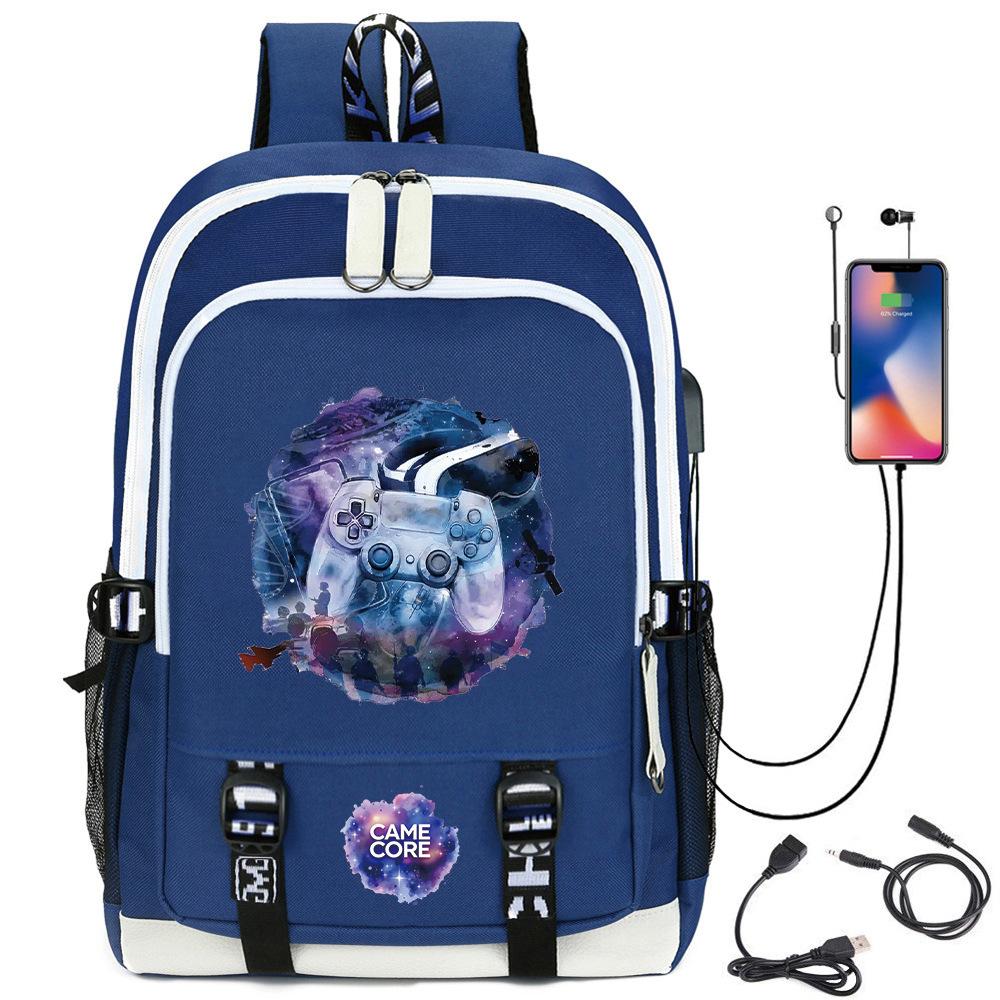 Digital Printing Gamepad Pattern Backpack Cartoon Elementary School Bag Large Capacity Usb Backpack