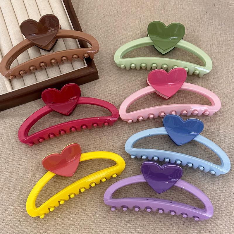 1 Stück Liebe Haarspange Dopaminfarben Serie Haifischklemme für Damen Kopfschmuck Haarkrallen Hochsteckfrisur Haarnadel Geeignet für den täglichen Gebrauch