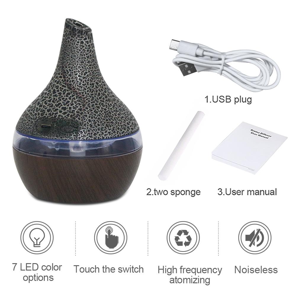 For Home Ultrasonic Aromatherapy Humdifier 7 Colors LED Diffuser with Remote Controller , 2 Essential Oils Included