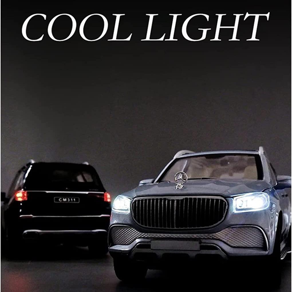 1:GLS600-Metallautomodell im Maßstab 24, Simulationsautomodelle aus Druckgusslegierung, 6 Türen können mit Ton und Licht geöffnet werden, Spielzeug für Kinder, Ornament