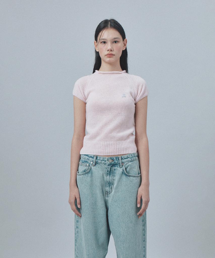 REST&RECREATION Raglan Half Sleeve Knit Top - Pink