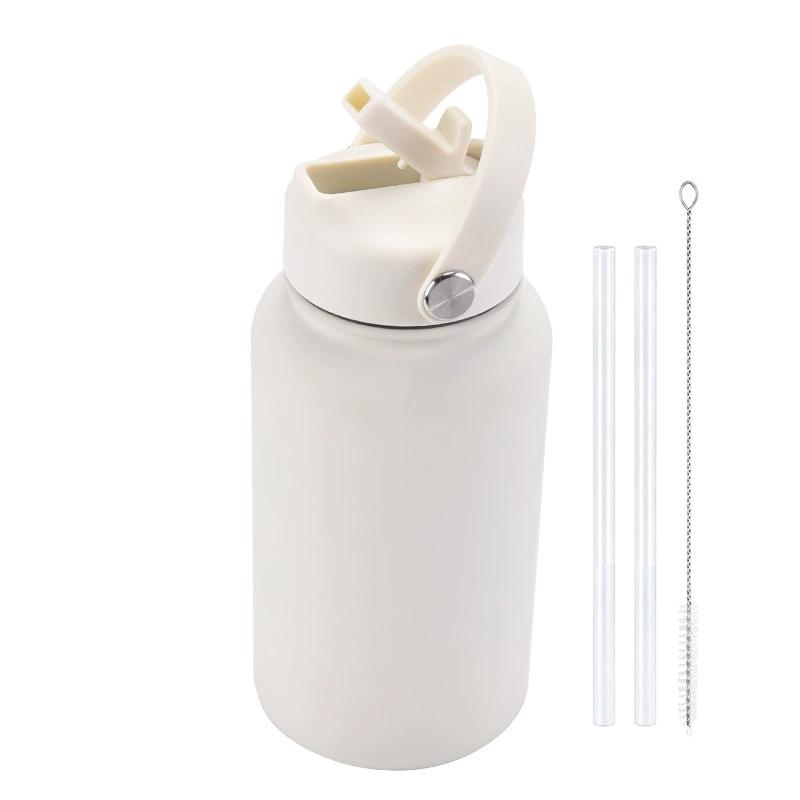 PuraCool Personalised Water Bottle 650ml/22oz Insulated Thermos Customised Tumbler Flask with Straw