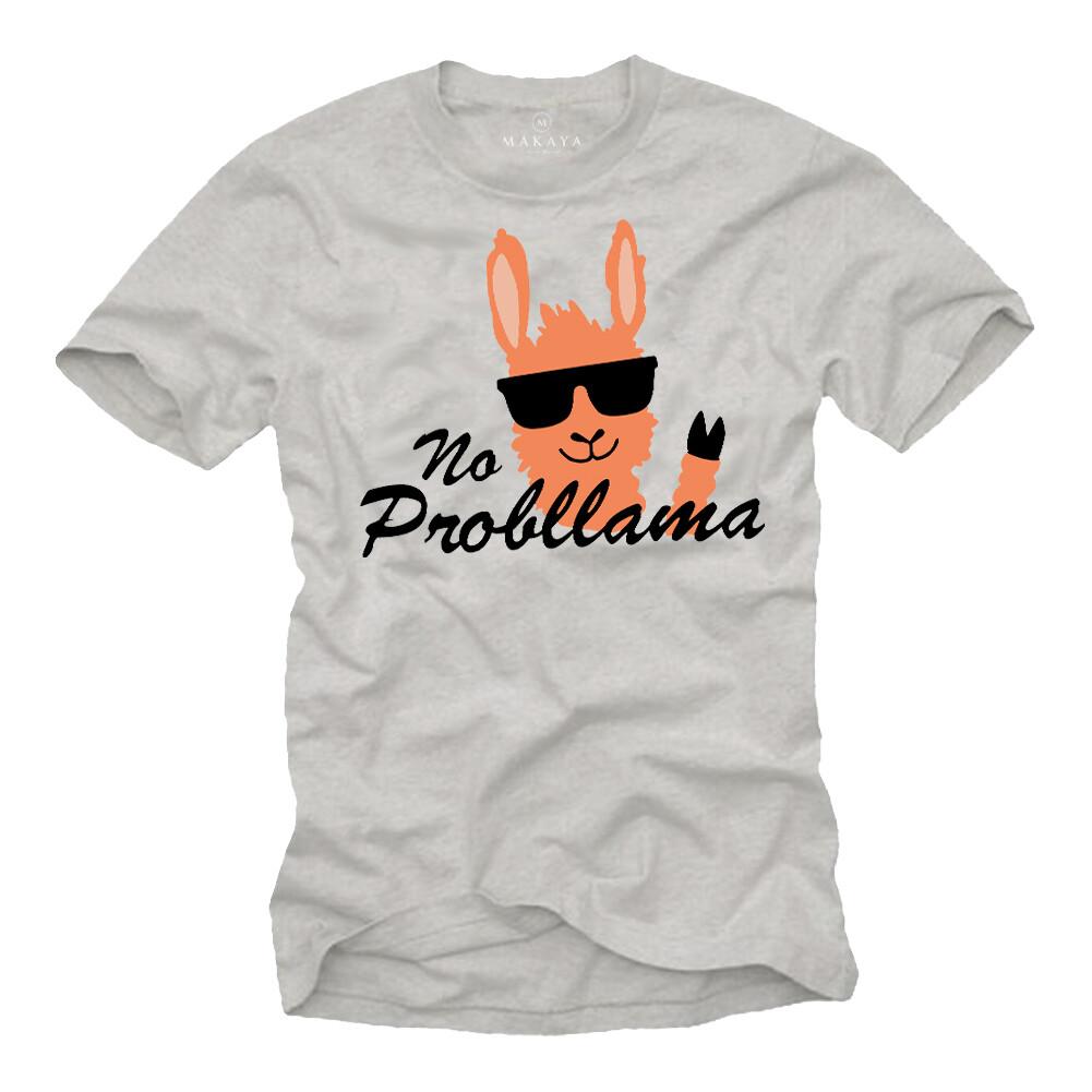 

26 Funny Mens T-Shirt Saying No Problama Lama Funny Cheeky Cool Print- Unisex T-Shirt XXL