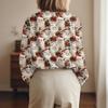 Women's Shirt Blouse Christmas Print Button Long Sleeve Casual Basic Shirt Collar Regular Top