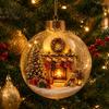 Builtin LED Christmas Ball Ornament Transparent Clear Acrylic Sphere  Office Celebration