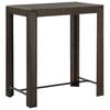 vidaXL Garden Bar Table Brown 100x60.5x110.5 Cm Poly Rattan
