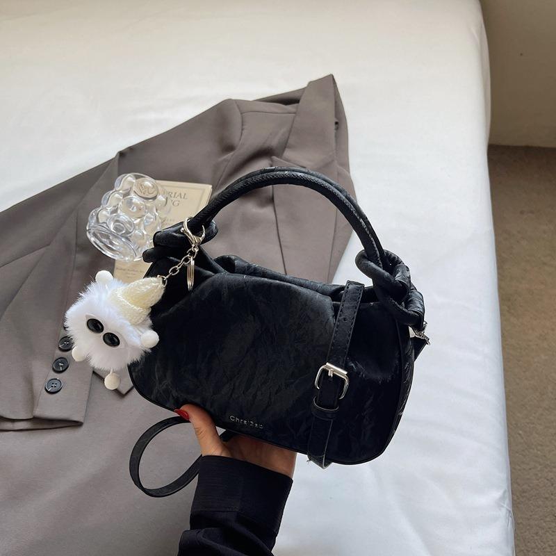 Fashionable Handbag Small Shoulder Bag Pleated Small Square Bag Simple and Stylish Single-shoulder Crossbody Bag