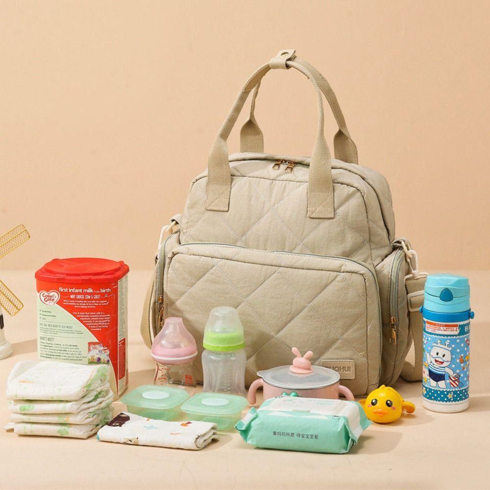 Multi Compartment Mom Bag Splashproof Shoulder Bag New Diaper Bag Women