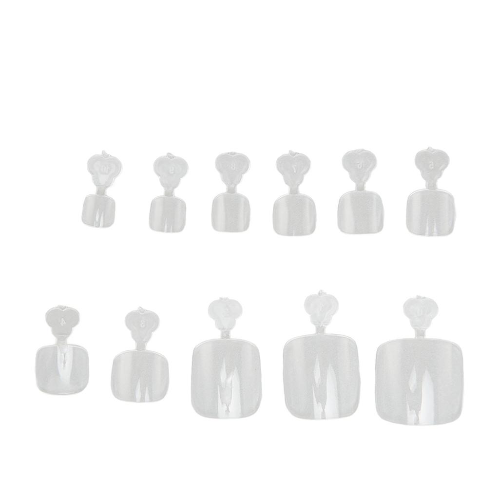 550pcs False Toenail Tips Full Cover Clear Artificial Ultrathin Multi Size Breathable Toe Nail Tips with Storage Box
