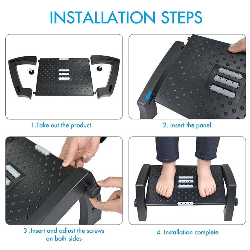 Good-Under Desk Footstool, Step Stool, Height Adjustable For Home Office Car Footstool