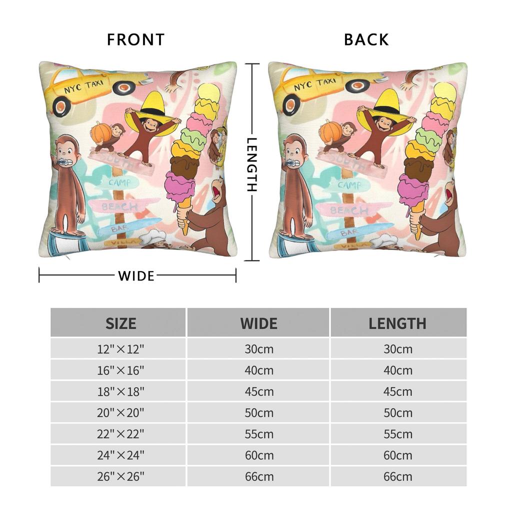 Curious George-s Pillow Cover Vintage Pillow Case For Living Room Sofa Design Pillowcases Gift Idea
