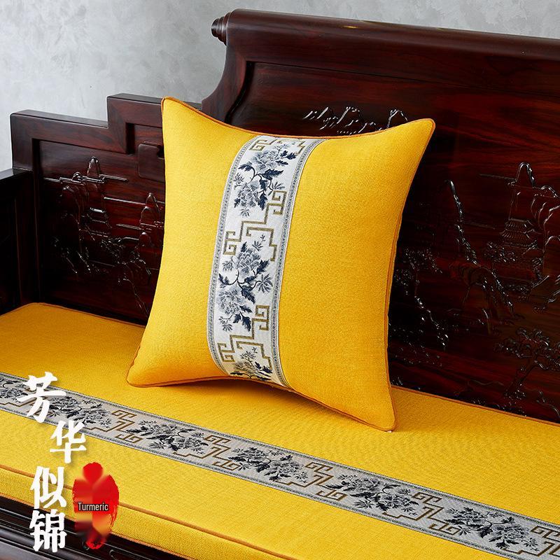 Chinese Style Lumbar Pillow and Sofa Back Cushion with Cover, for Living Room or Bedside