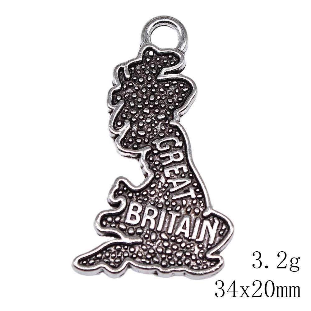 Valentine's Day Charms For Jewelry Making Travel Map Charms Pendant Ornaments For Home Pendants For Jewelry Crafting