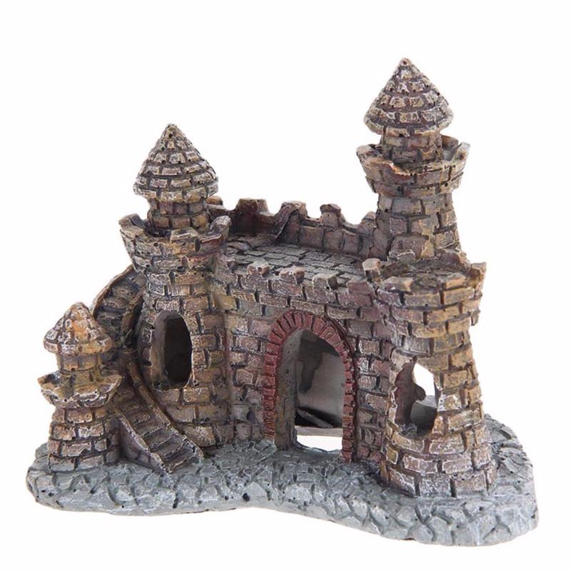 Resin Cartoon Castle Aquariums Decorations Castle Tower Ornaments Fish Tank Aquarium Accessories