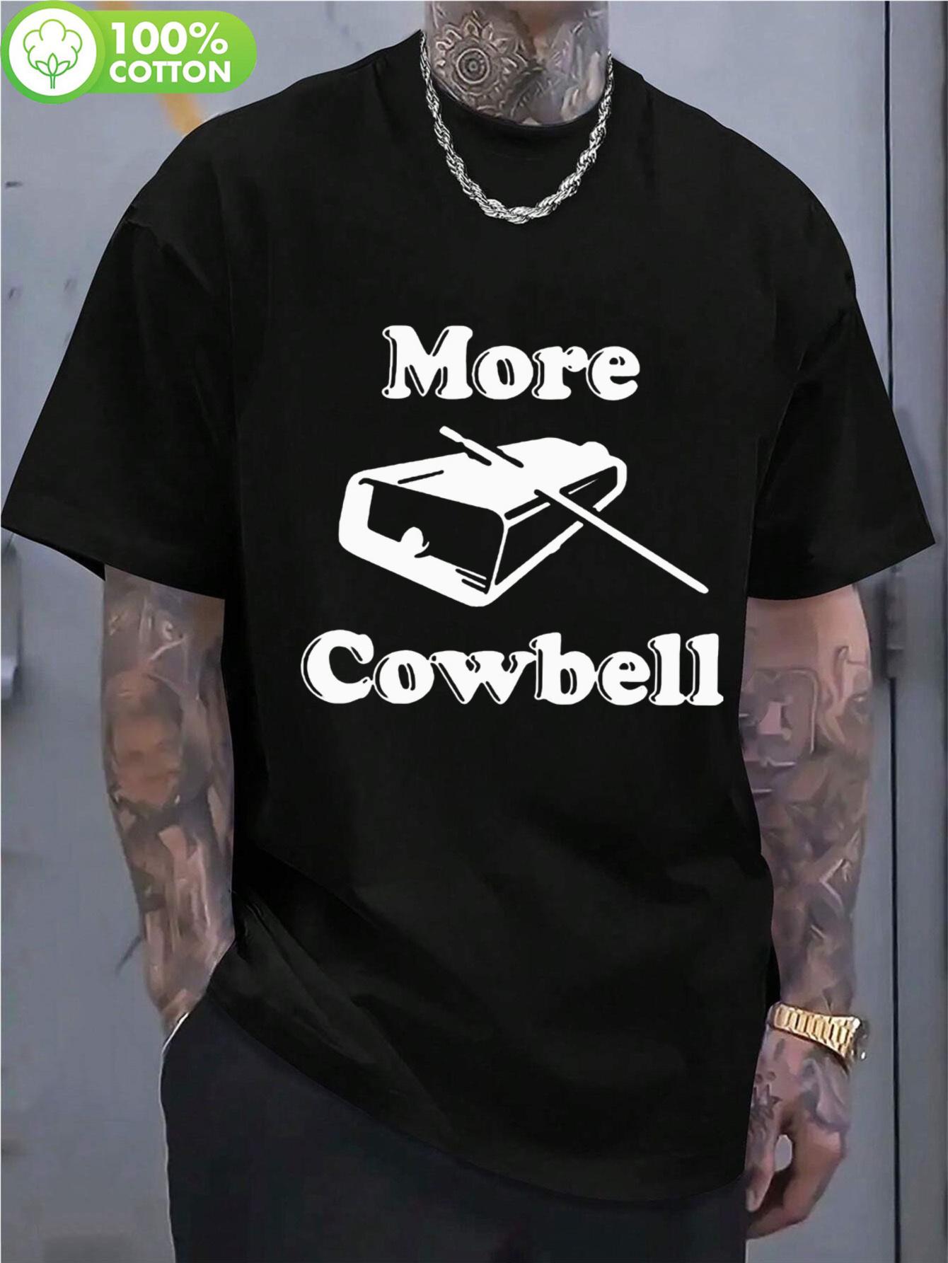 PLUS SIZE More Cowbells Graphic Cotton T-shirt - Casual Loose Fit XXXL