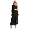 Womens Greek Roman Empress Costume Golden Toga Dress Sleeveless High Waist Tunic Halloween Cosplay