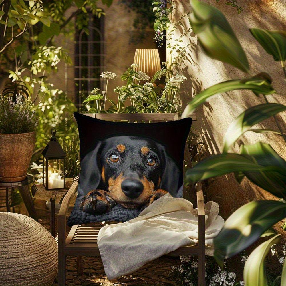 1 Stück Dackel Hund Niedlich Thematisch Bedruckter Kissenbezug, Geeignet für Sofa, Schlafzimmer, Wohnzimmer, Heilendes Geschenk für Hundeliebhaber.