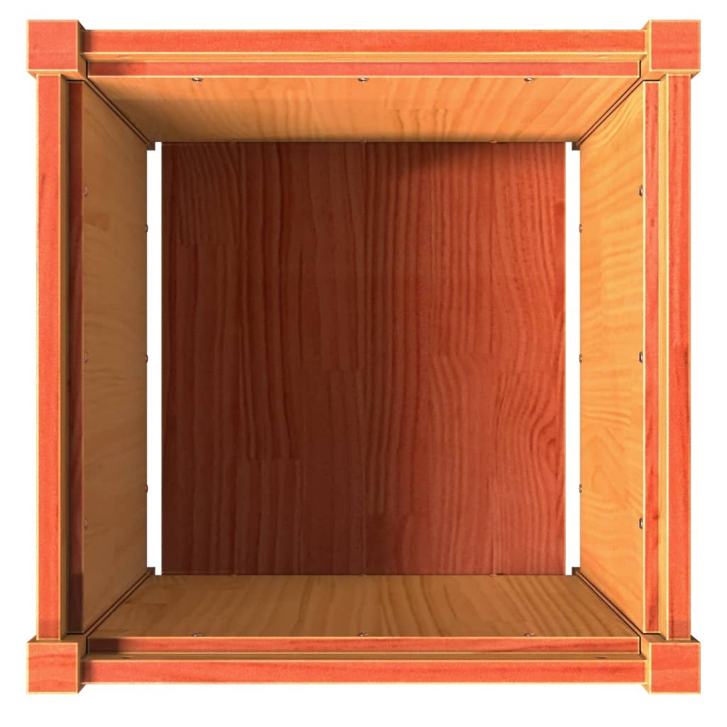 Planters 2 pcs Wax Brown Solid Pine Wood