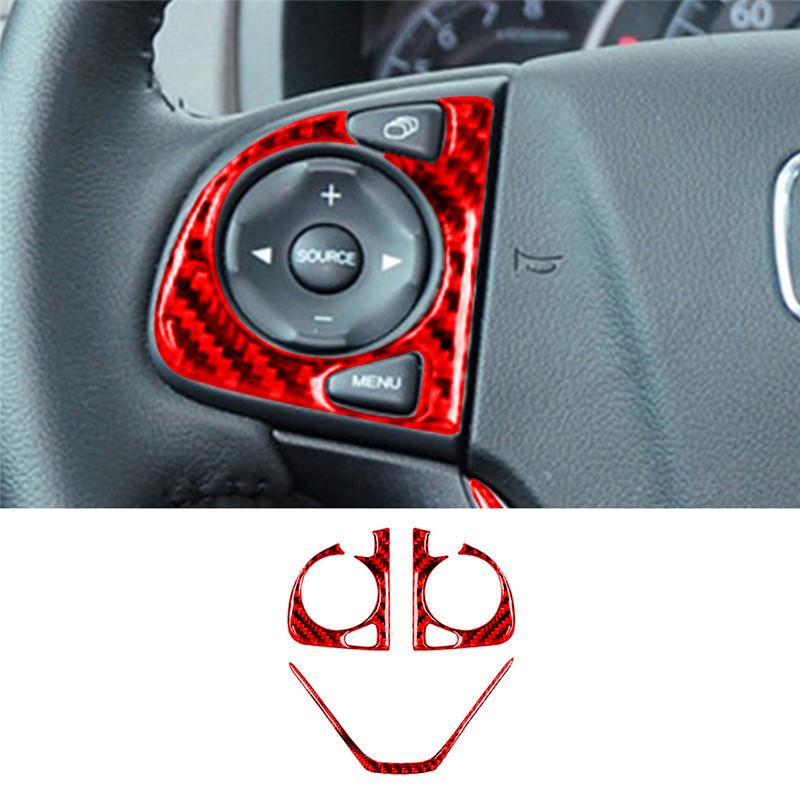 Carbon Fiber Interior Car Steering Wheel Panel Cover Trim Sticker For Honda CR-V 2012-2016 Styling Accessories