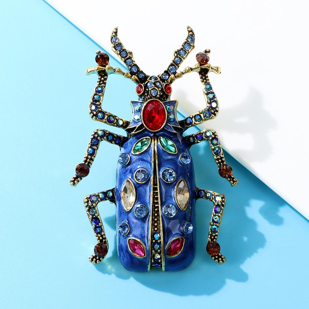 Tier Vintage Emaille Käfer Brosche Anstecknadel Mit Strasssteinen Für Männer Frauen Mode Accessoire