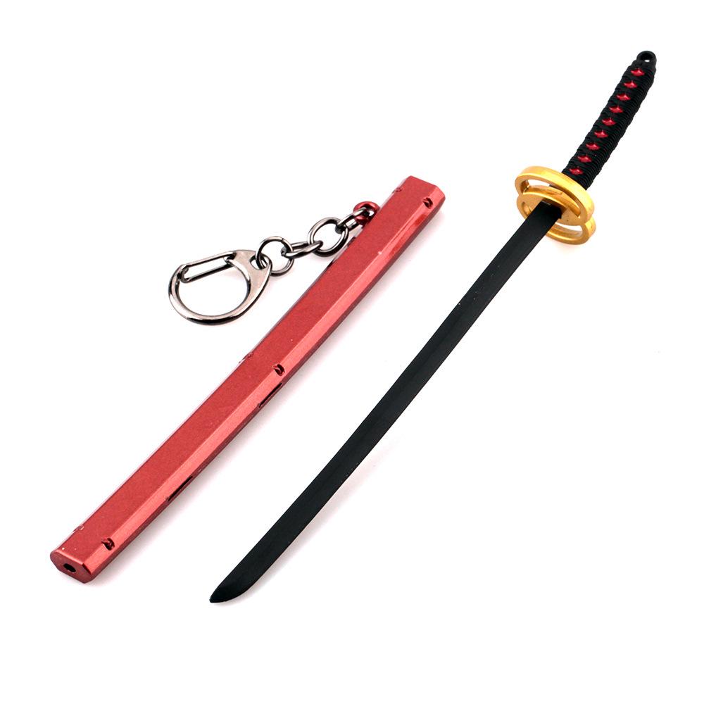Anime Sword Shape Keychain Cartoon Blade of Ghost Keyring Model Cosplay Jewelry Accessories