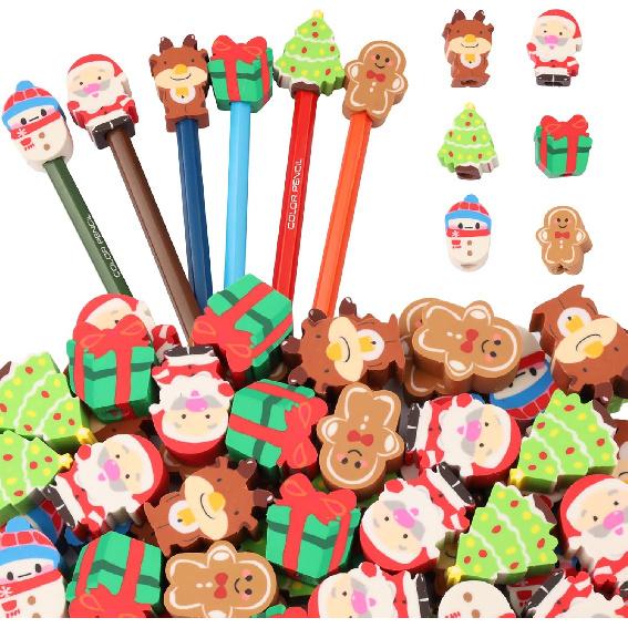 28Pcs Pencil Top Erasers for Kids Cute Randow Eraser Caps Pencil Top Erasers Bulk Erasers Toppers for School Party Favors Back to School Supplies