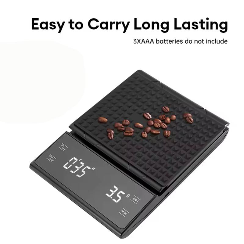 3kg/0.1g high precision coffee scale, coffee scale. Backlit LCD display, kitchen accessories, timer