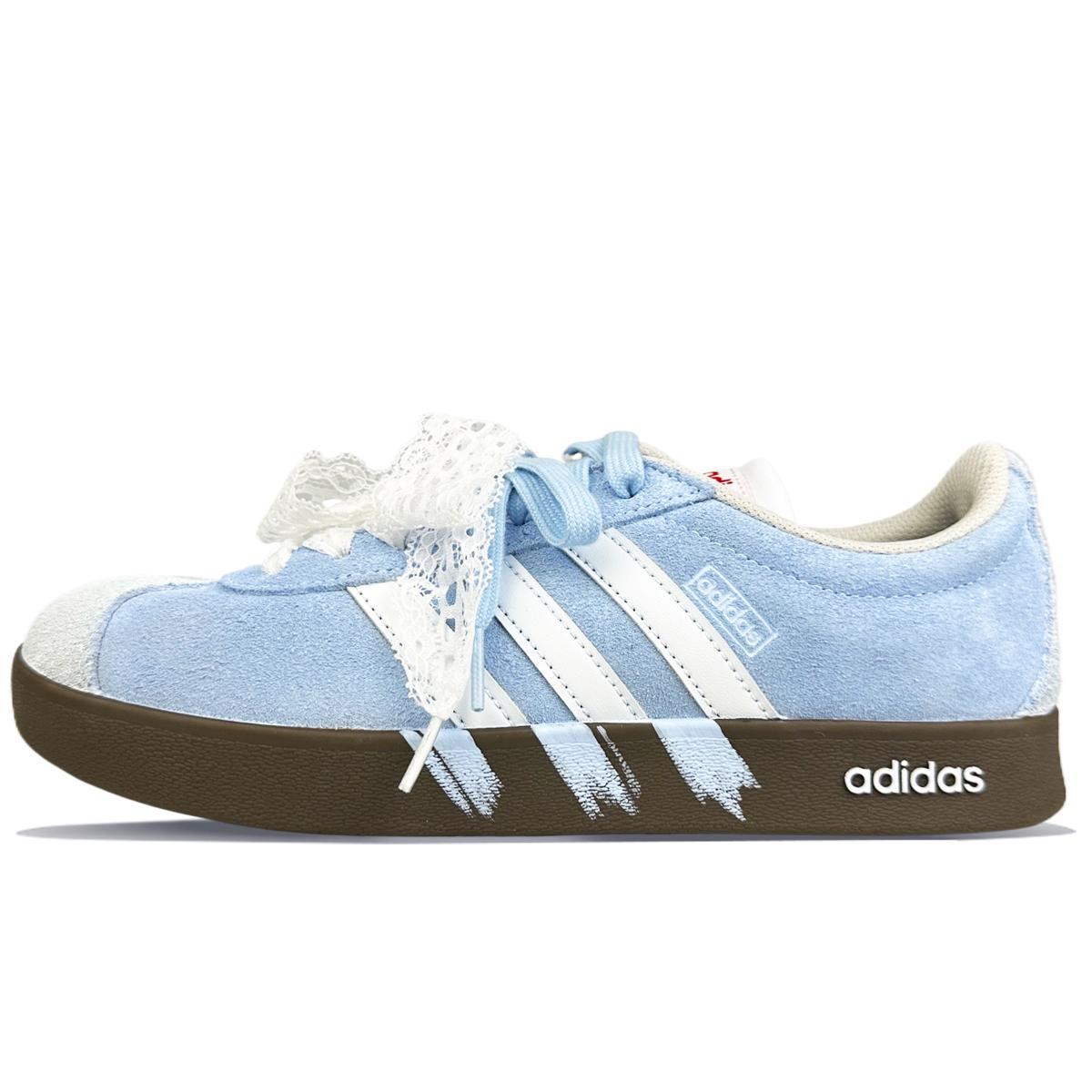 

Adidas VL COURT 2.0 Cushioning Abrasion Resistant Low top Skateboard Shoes Unisex White Blue HQ1802(Team401-) 40