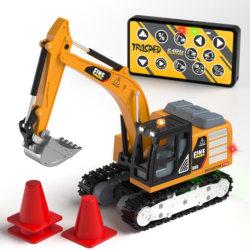 Hg4-301 New Rc Truck Electric Remote Control Excavator Simulation Alloy Engineering Vehicle Toy Car Bulldozer Model Toy Gifts