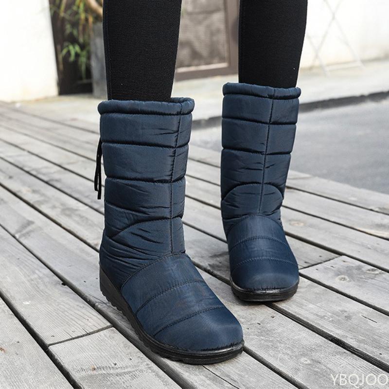 Fashion Winter Boots for Women Warm Waterproof Winter Boots Mid Calf Simple comfortable versatile casual Women's Boots