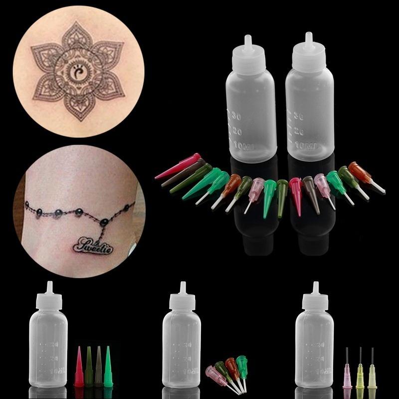 Applicator Paste Tattoo Henna Kit Body Art Bottle Nozzle Drawing Making Tool Set