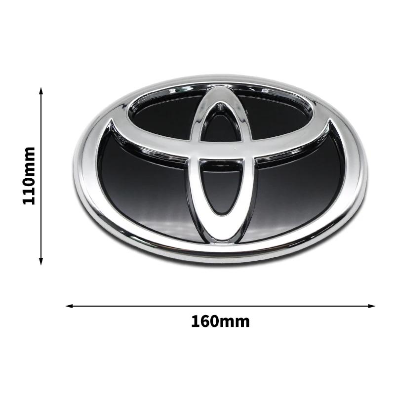 TRR53D Car Logo Modified Black Logo Badges Front Rear Logo Silver For Toyota Hybrid Series Prado Highlander Camry Corolla Styling