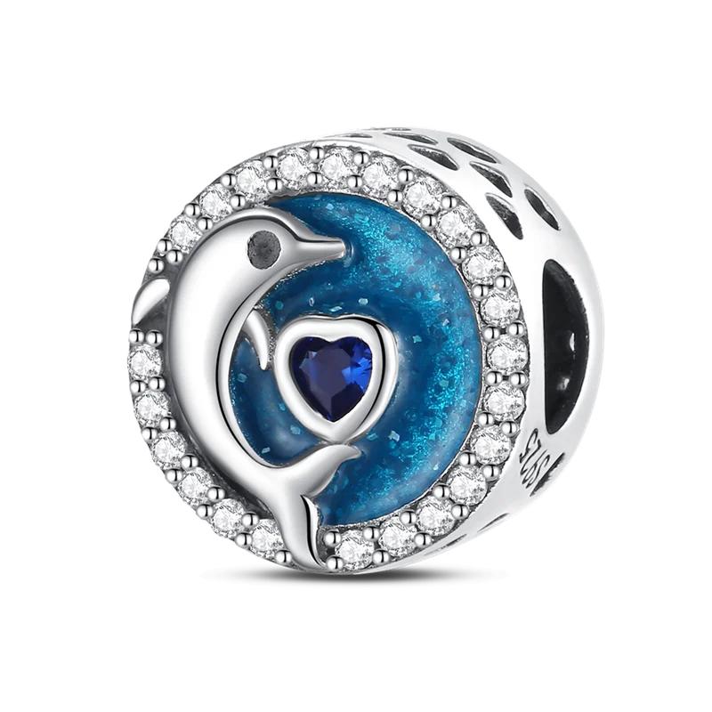 New Cartoon Space Ocean Series Charms Fit Original Bracelet Bead Charm Necklace Women Copper Jewelry