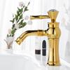 Chrome Basin Faucets Modern Gold Deck Mounted Bathroom Mixer Faucets Black Finish With Diamond High Bathroom Sink Faucet