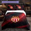 Monaco FC Themed Bedding 3Pcs Duvet Cover Set Decorative Bed Linen For Teen Room Home Decoration