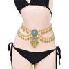 Stylish Metal Chain Belt Multi Layer Waist Chain Layered Belly Decor for Belly Dance Parties Theatrical Performances