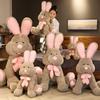 Large Squatting Rabbit Doll Plush Toy Big Ears Rabbit Doll Girl Soothing Rag Doll Birthday Gift