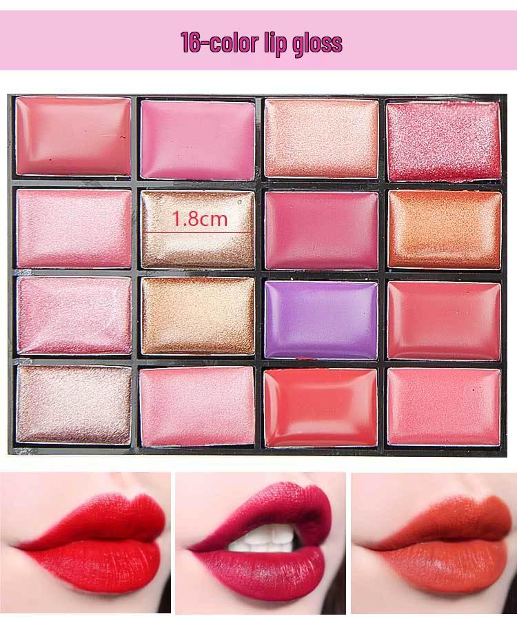 74-Color Eyeshadow, Lip Gloss, Blush & Foundation Cream Glitter Makeup Set