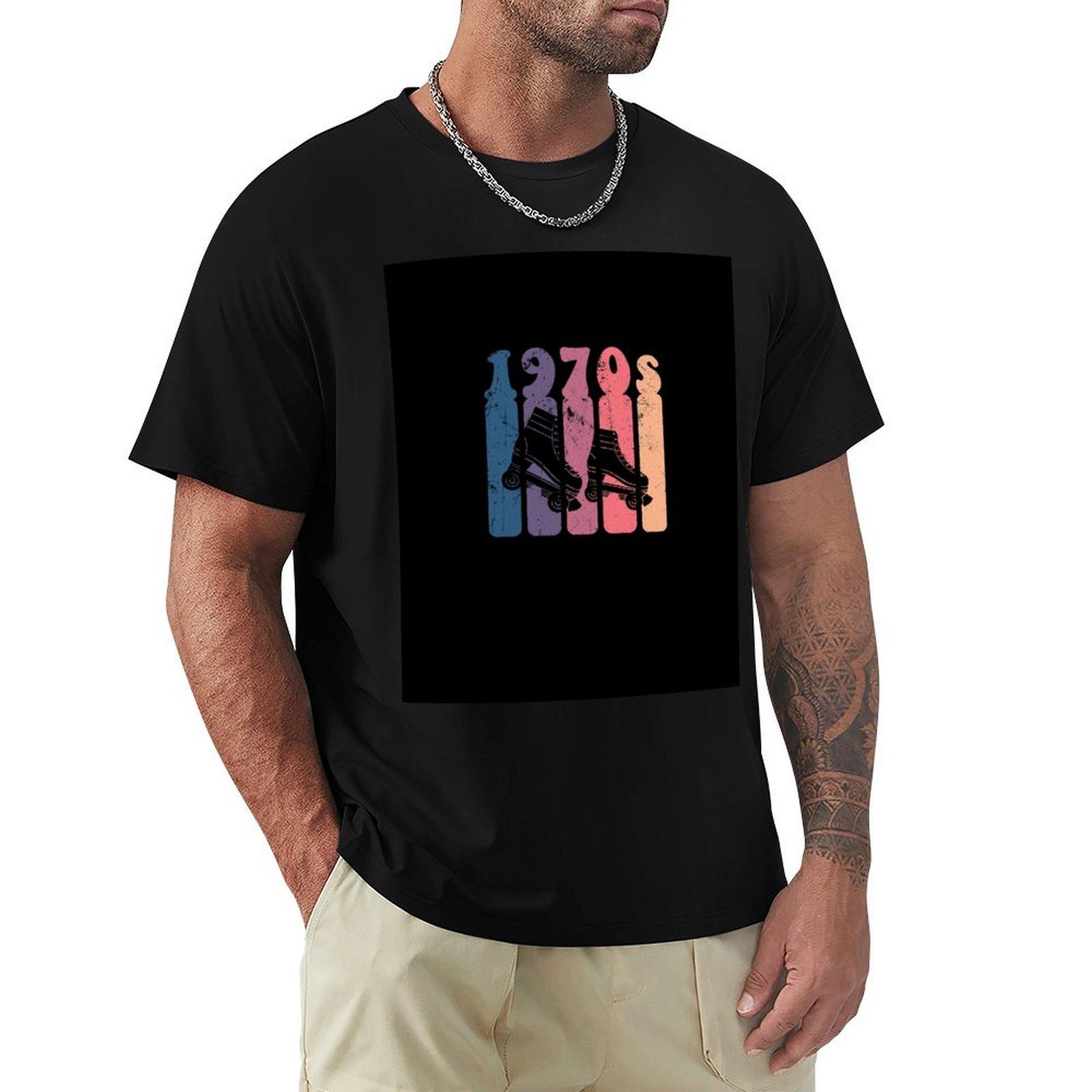 

70s Roller Skates Disco Derby Retro TShirt graphic shirts summer 2025 custom shirt mens graphic tshirts anime 4XL