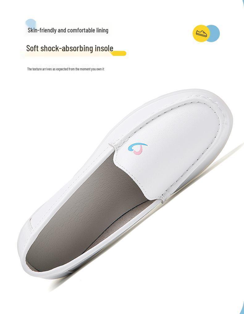 Women's Non-Slip White Nurse Shoes - Breathable, Anti-Odor, Soft Sole for Comfort, Flat Heel, Ideal for Medical Care and All-Day Wear