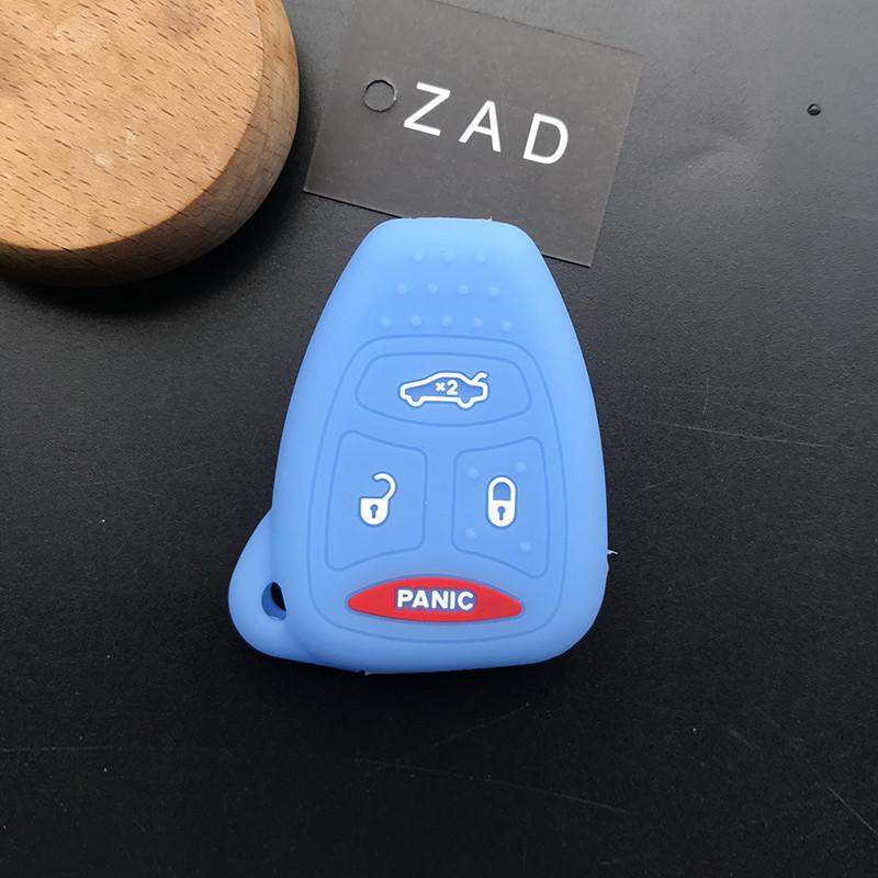 ZAD Silicone Key Cover Case Holder for JEEP Wrangler Cherokee Chrysler Liberty Pacifica Sebring Aspen Magnum Charger Protect Key