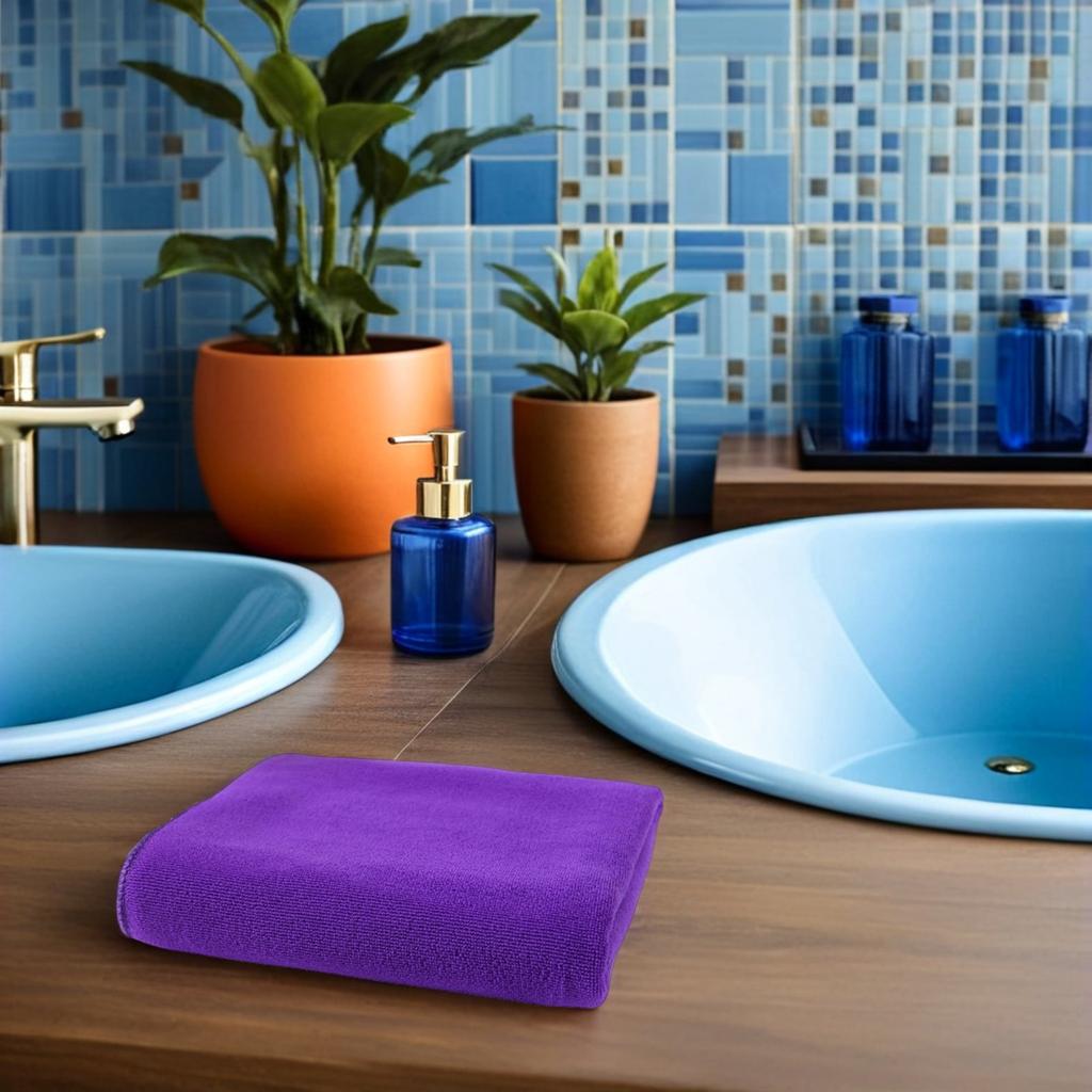 Microfiber Bath Wrap Large Quick Dry Lightweight Soft Absorbent Dark Purple for Swimming Spa Beach Camping 70x140cm