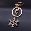 Hot Removable Gold-color Crystal for Woman Ladies Jewelry Pendant Key Ring Snowflake Keychain