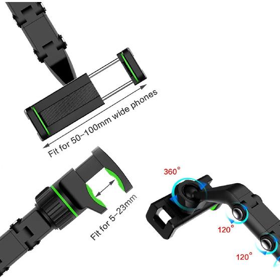 Car Rearview Mirror Phone Holder 360°Universal Mobile Phone Car Mount Holder 360° Rotation for Cell Phones GPS