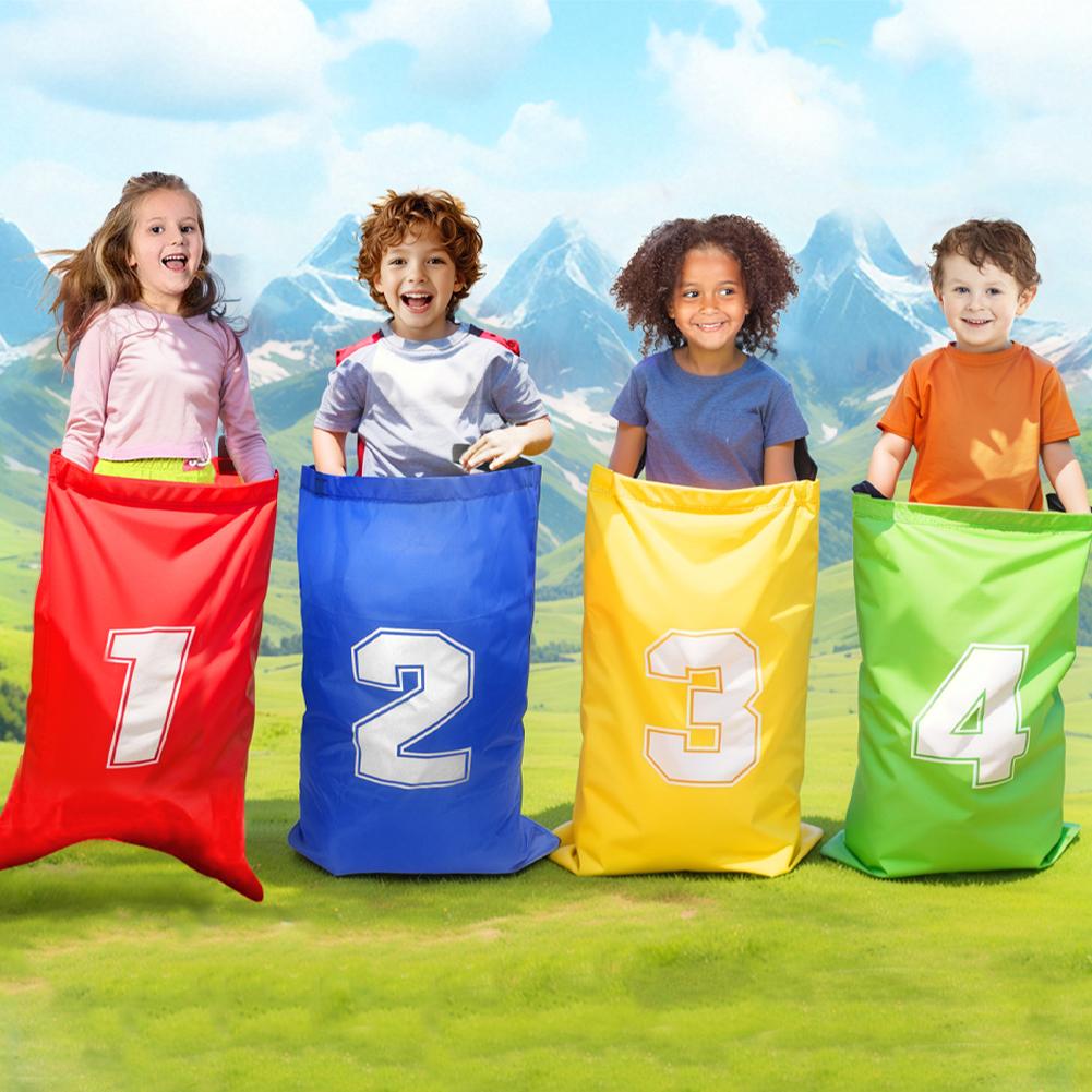 4 Piezas Accesorios Deportivos al Aire Libre Bolsa de Salto de Canguro Juegos de Carreras de Sacos Interactivo Padre-hijo Entrenamiento Sensorial Juguetes Preescolares para Niños Regalo