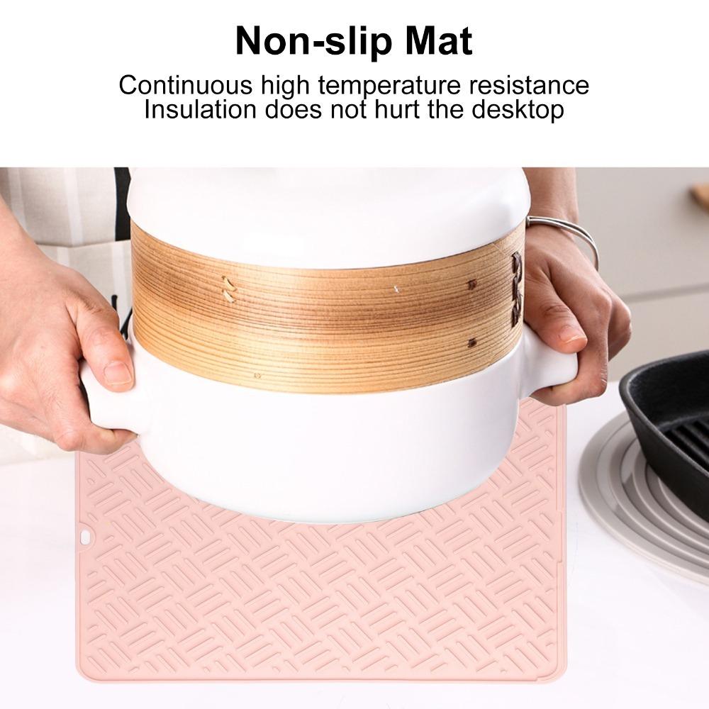 Hollow Raised Drainage Water Drying Pad Silicone Tableware  Mat Draining Mat  Bathroom
