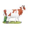 Statuine di Mucca Modello di Mucca Marrone e Bianca Ornamento Scultura di Animale Resina Artigianato per Casa Rialza la Testa